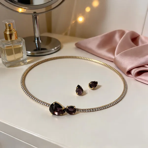 Purple_Brass_And_Alloy_Necklace_&_Earrings_Set_For_Women
