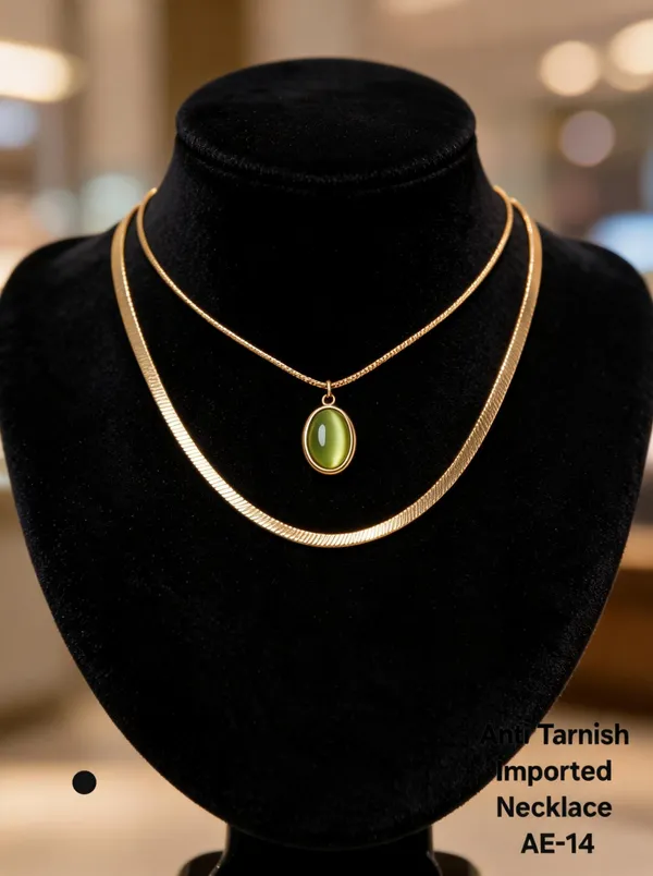 Rose_Gold_&_Green_Brass_And_Alloy_Layered_Necklace_For_Women