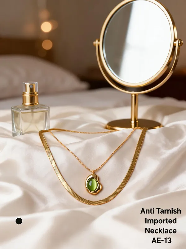 Green_&_Golden_Brass_And_Alloy_Layered_Necklace_For_Women