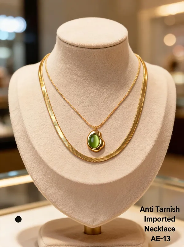 Green_&_Golden_Brass_And_Alloy_Layered_Necklace_For_Women