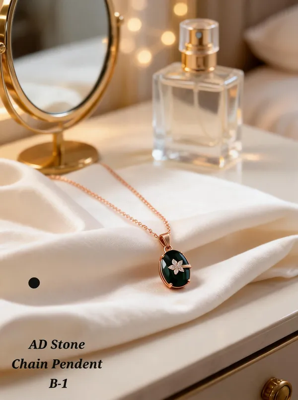 Rose_Gold_&_Green_Brass_And_Alloy_Pendant_Necklace_For_Women