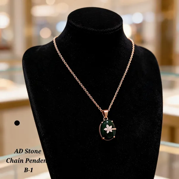 Rose_Gold_&_Green_Brass_And_Alloy_Pendant_Necklace_For_Women