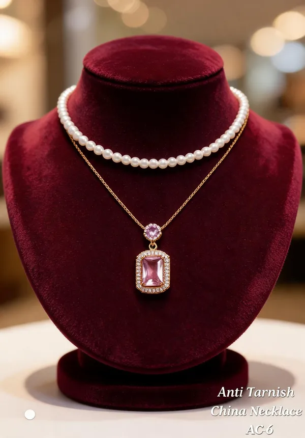 Golden_&_Pink_Brass_And_Alloy_Layered_Pendant_Necklace_For_Women