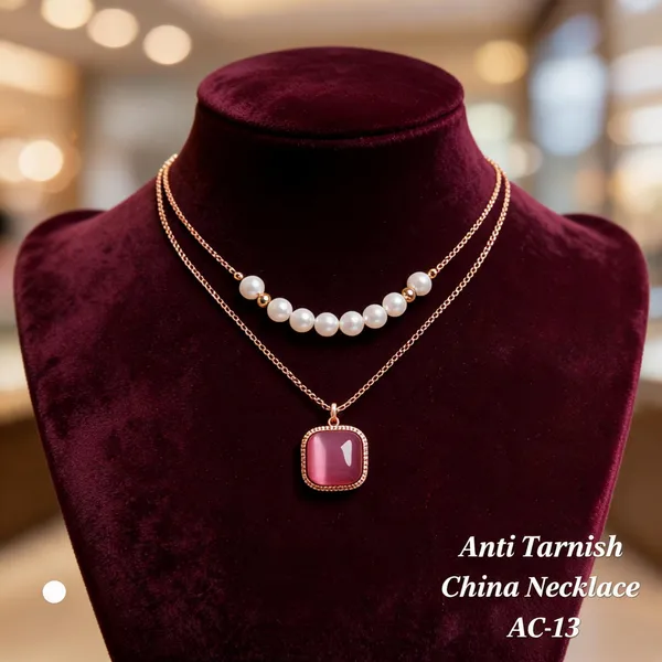 Golden_&_Pink_Brass_And_Alloy_Layered_Necklace_For_Women
