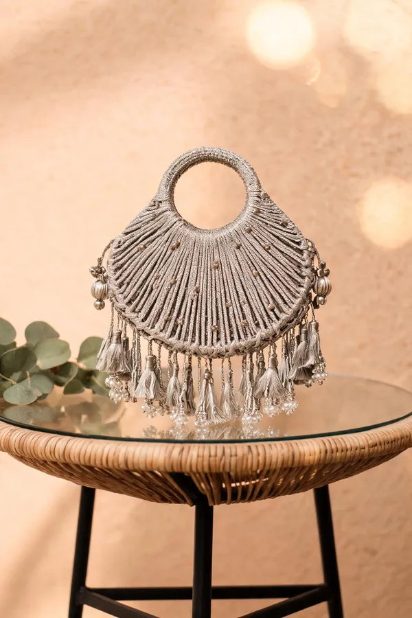 Silver_Brass_And_Alloy_Handbag_For_Women