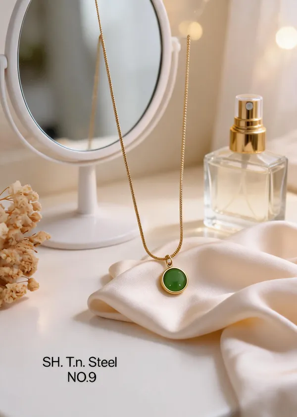 Green_&_Golden_Brass_And_Alloy_Pendant_Necklace_For_Women
