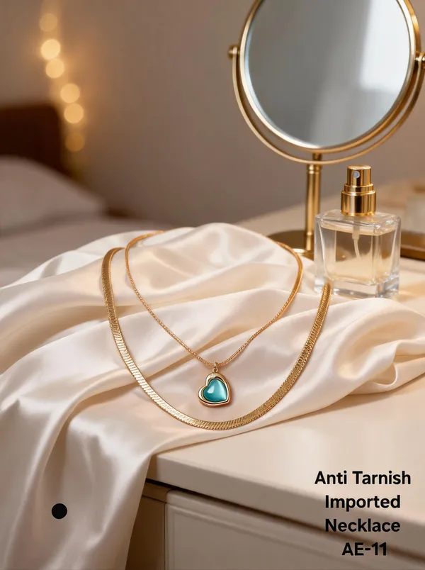 Golden_&_Blue_Brass_And_Alloy_Layered_Pendant_Necklace_For_Women