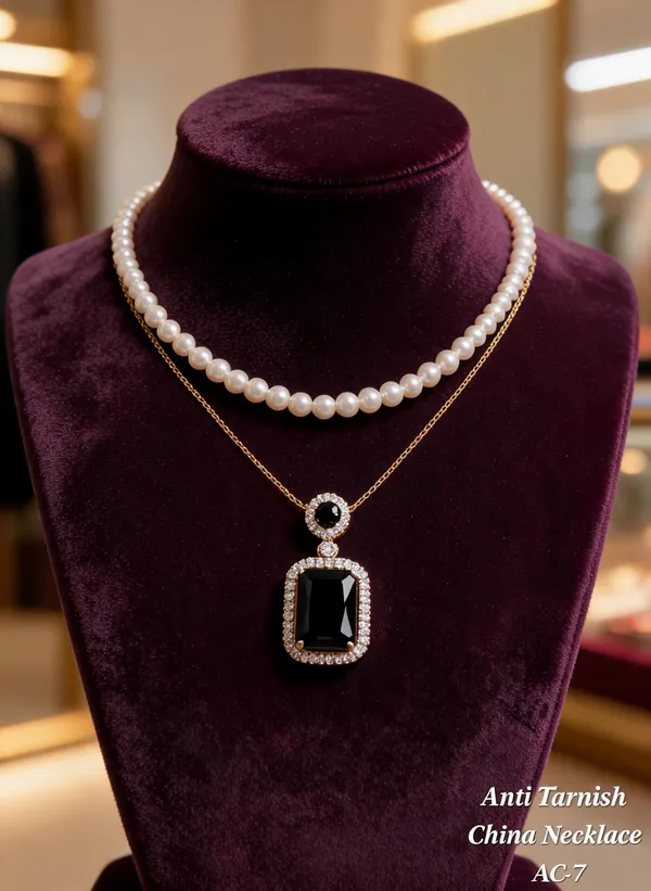 Black_&_Golden_Brass_And_Alloy_Layered_Pendant_Necklace_For_Women