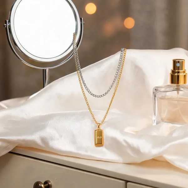 Gold_&_Silver_Brass_And_Alloy_Layered_Pendant_Necklace_For_Women