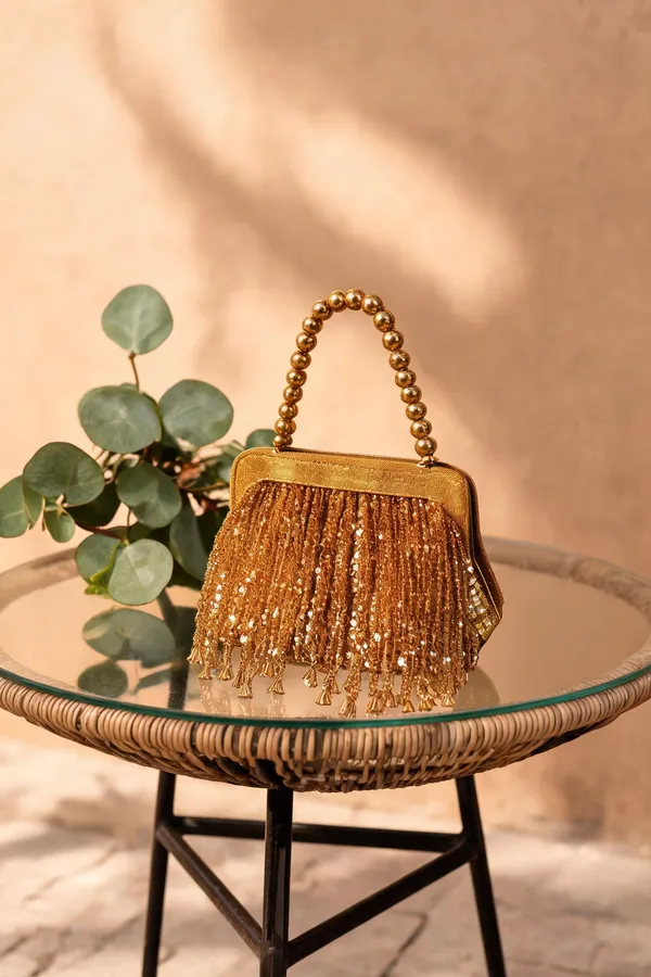 Golden_Brass_And_Alloy_Handbag_For_Women