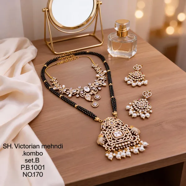 Black_&_Golden_Brass_And_Alloy_Necklace_Set_For_Women