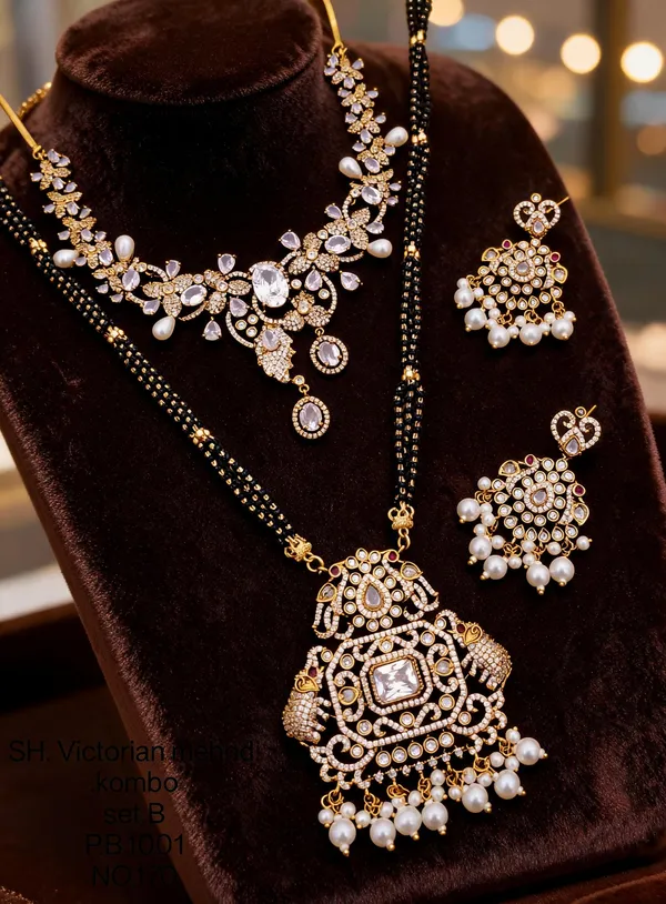 Black_&_Golden_Brass_And_Alloy_Necklace_Set_For_Women