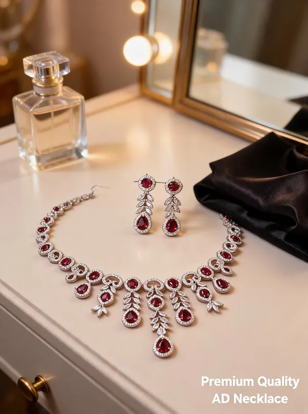Silver_&_Red_Brass_And_Alloy_Necklace_Set_For_Women