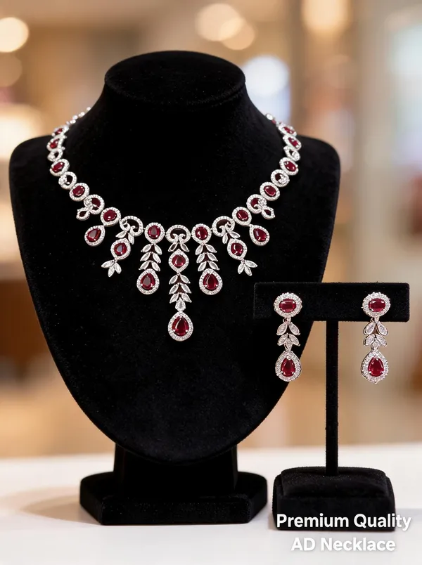 Silver_&_Red_Brass_And_Alloy_Necklace_Set_For_Women