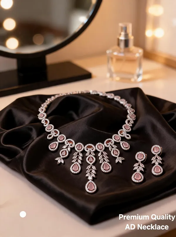 Silver_&_Pink_Brass_And_Alloy_Statement_Necklace_Set_For_Women