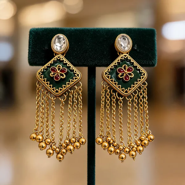 Green_&_Golden_Brass_And_Alloy_Statement_Earrings_For_Women