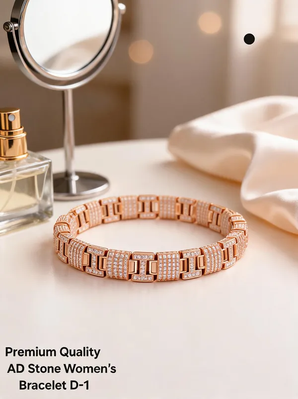 Golden_Brass_And_Alloy_Link_Bracelet_For_Women