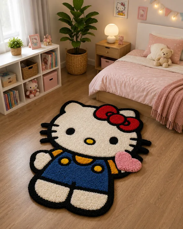 Cute_Kitty_Bow_Kids_Rug