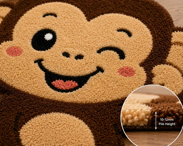 Cute_Monkey_Shape_Handmade_Hand-Tufted_Wool_Rug_for_Kids_Room