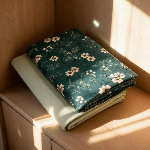 Teal_Cotton_Floral_Print_Unstitched_Fabric_For_Men