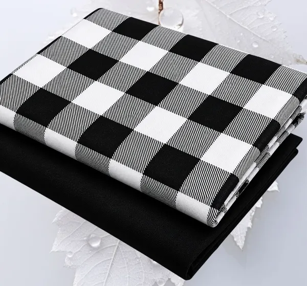 Black_White_Cotton_Checked_Unstitched_Shirt_Pant_Fabric_For_Men