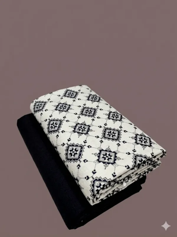 White_Cotton_Geometric_Printed_Unstitched_Fabric_For_Men