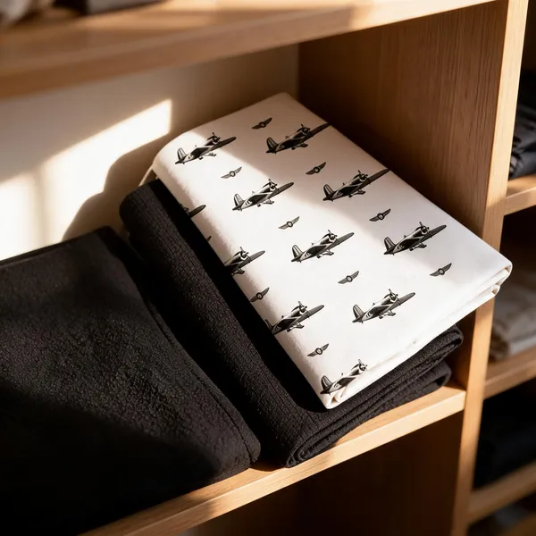 White_Cotton_Airplane_Print_Unstitched_Fabric_For_Men