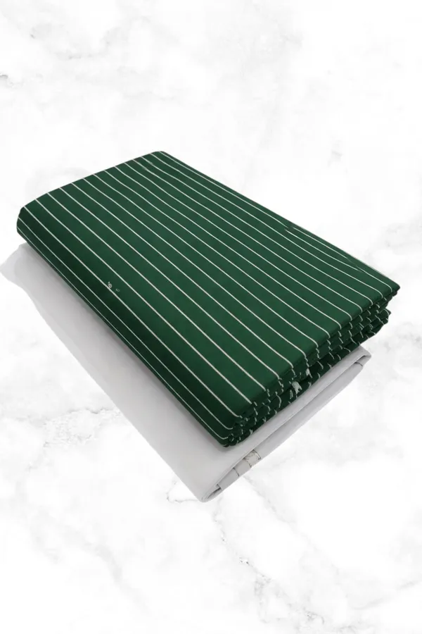 Green_Cotton_Pinstripe_Unstitched_Shirt_Pant_Fabric_For_Men