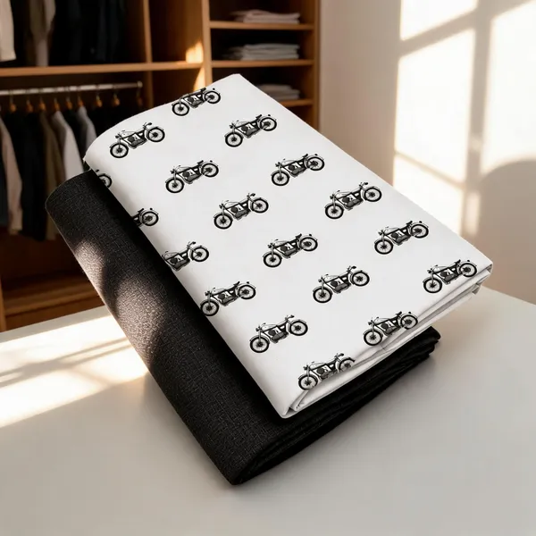 White_Black_Cotton_Motorcycle_Printed_Unstitched_Fabric_For_Men