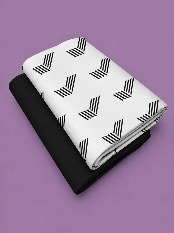 Black_&_White_Cotton_Geometric_Stripe_Print_Unstitched_Fabric_For_Men