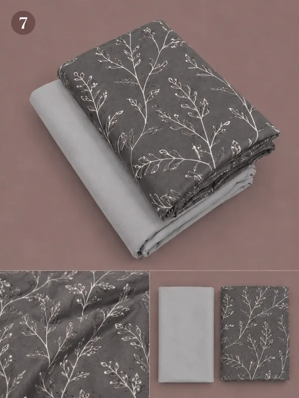 Grey_Cotton_Floral_Print_Unstitched_Fabric_For_Men