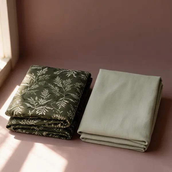 Olive_Cotton_Botanical_Print_Unstitched_Shirt_Pant_Fabric_For_Men