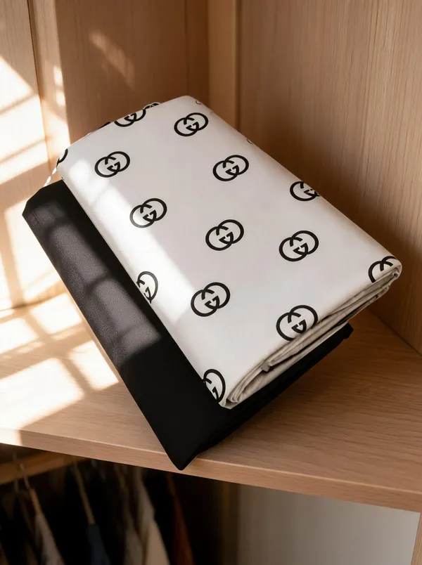 White_Cotton_Monogram_Print_Unstitched_Fabric_For_Men