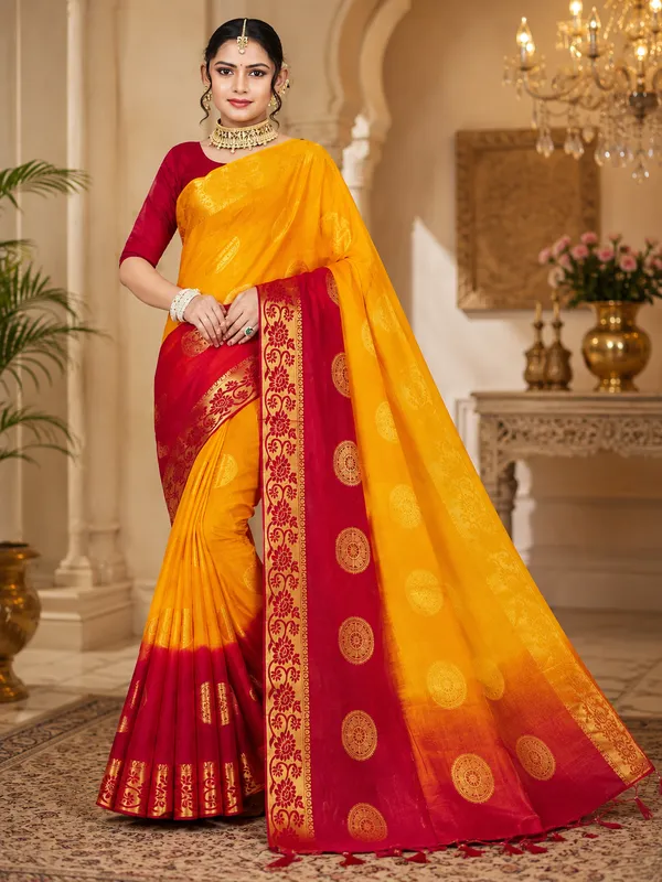 Yellow_Red_Traditional_Saree