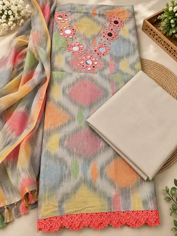IKAT_Cotton_Unstitched_Suit_Set