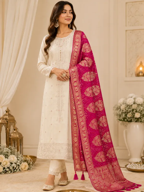 beigh_colour_silk_blend__Unstitched_Suit_Set