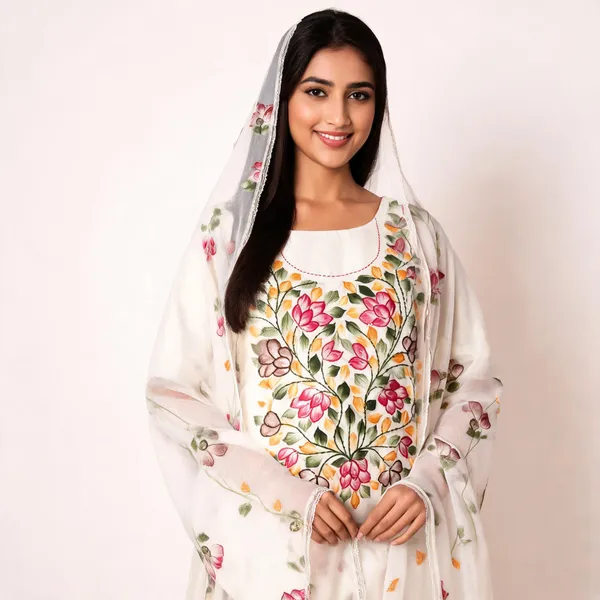 White_Cotton_Floral_Unstitched_Suit_Set_For_Women