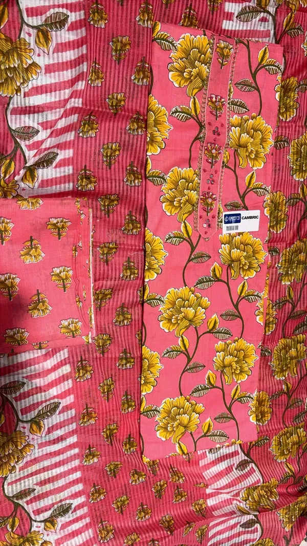 Peach_Pathani_Silk_Straight_Unstitched_Suit_Set_For_Women