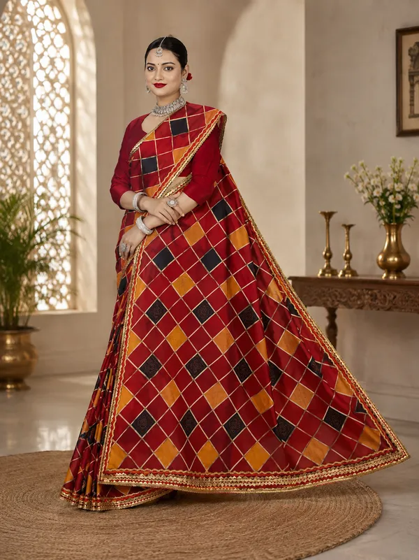 Red_Geometric_Pattern_Saree_