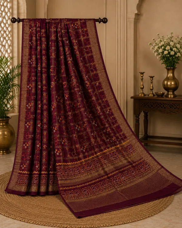 Maroon_Printed_Saree_for_Women