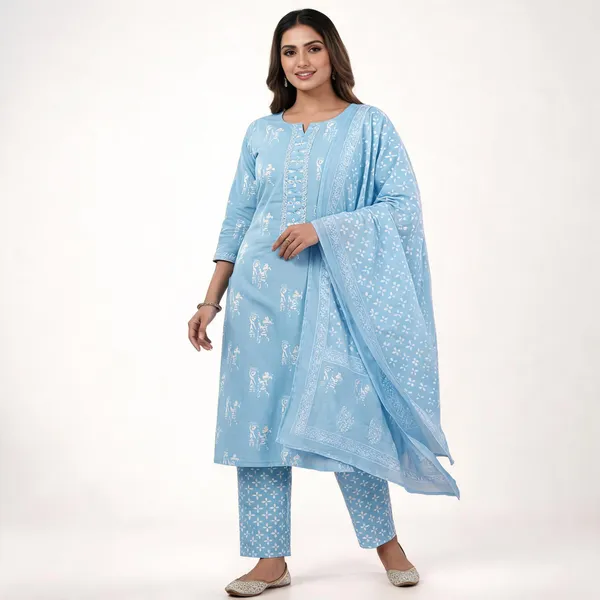 Blue_Cotton_Straight_Unstitched_Suit_Set_For_Women