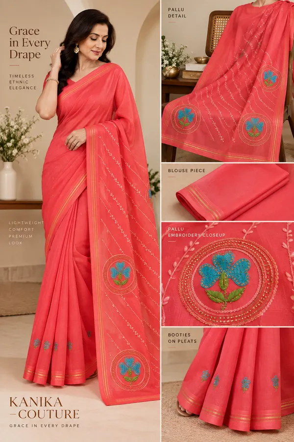 Coral_Bloom_Handcrafted_Cotton_Saree