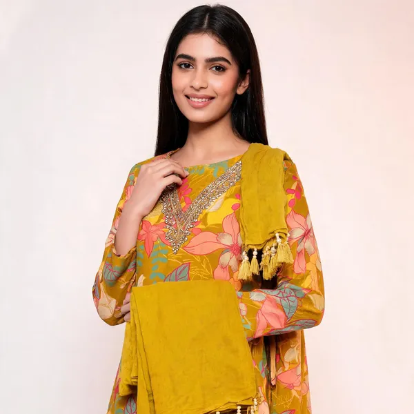 Mustard_Cotton_Blend_Floral_Unstitched_Suit_Set_For_Women