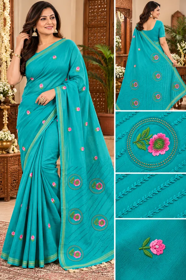 Firoza_Gulbahar_Embroidered_Saree_🌸