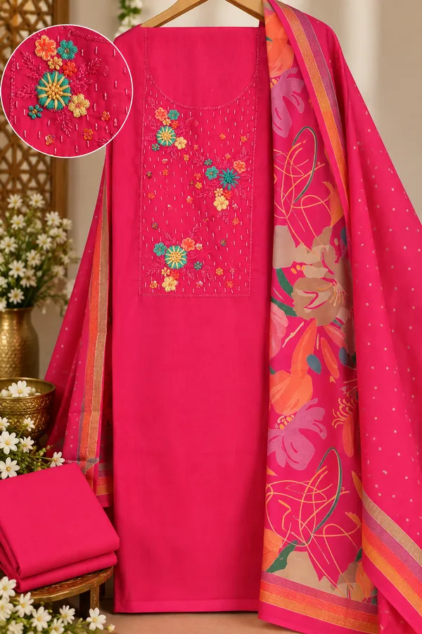 Fuchsia_Floral_Elegance_Unstitched_Suit