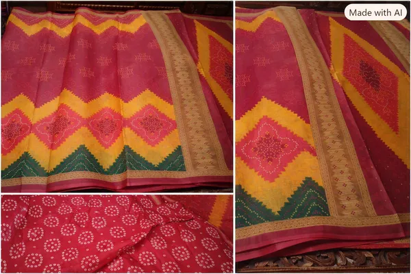 Rangmahal_Rani_–_Traditional_bandhani_Saree
