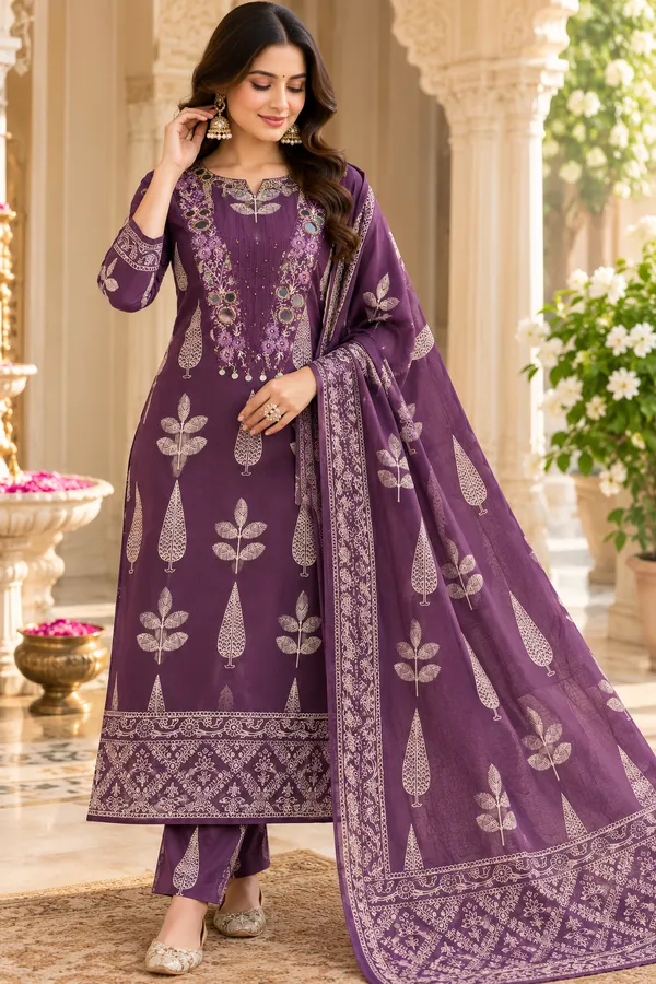 Purple_Cotton_Straight_Unstitched_Suit_Set_For_Women