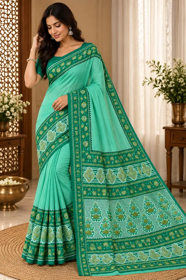 Aqua_Gulrez_–_Floral_Vine_Border_Saree