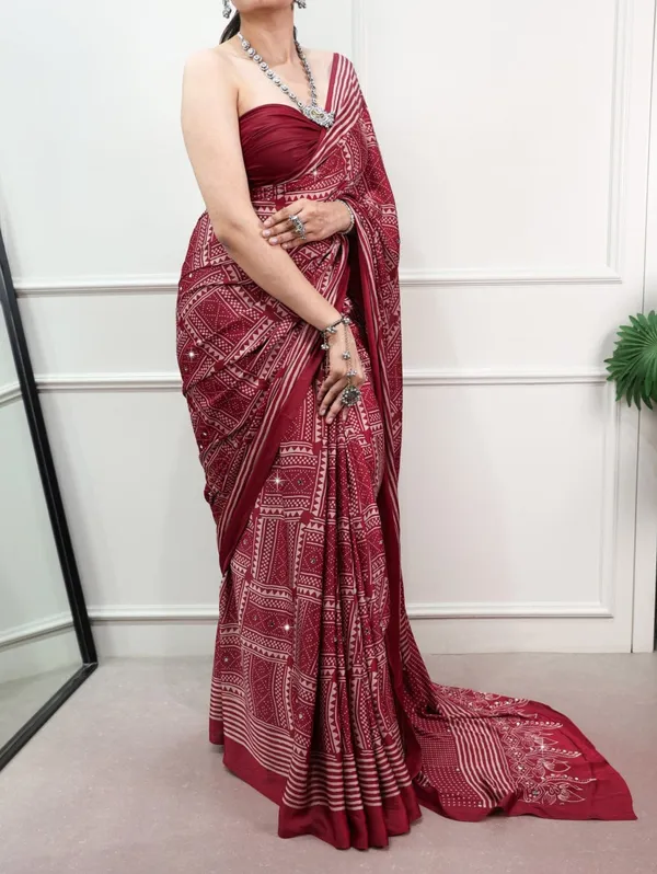 Maroon_color_soft_satin_silk_saree_with_geometric_print_and_mirror_work