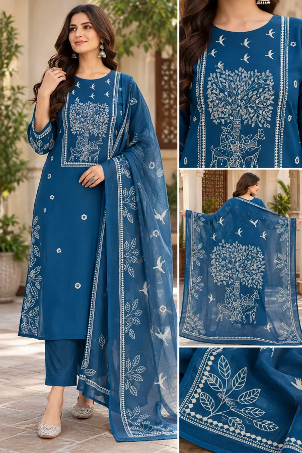 Premium_Teal_Blue_Cotton_3-Piece_Suit_Set